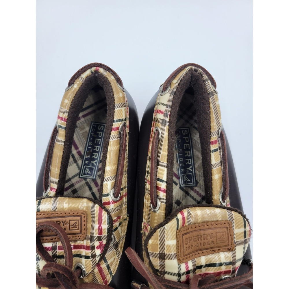 Sperry Top-Sider Plaid Duck Boots Waterproof‎ Rubber Hunting Outdoor Brown Sz 8 - Picture 6 of 7